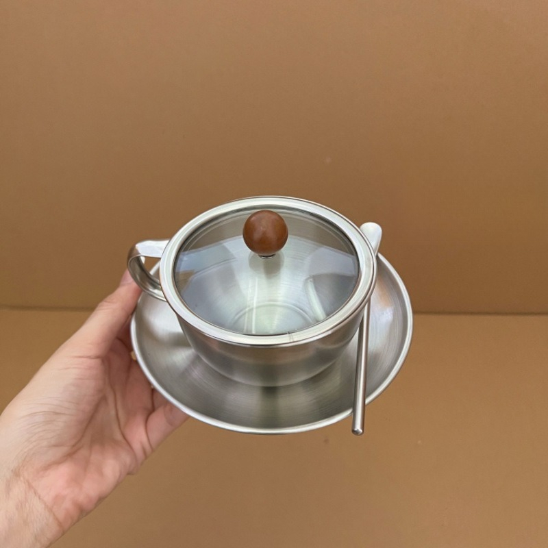 Coffee Tea And Sugar Canister Set - Retro Edelstahl Kaffeetassen- und Untertassen-Set, Europäisches