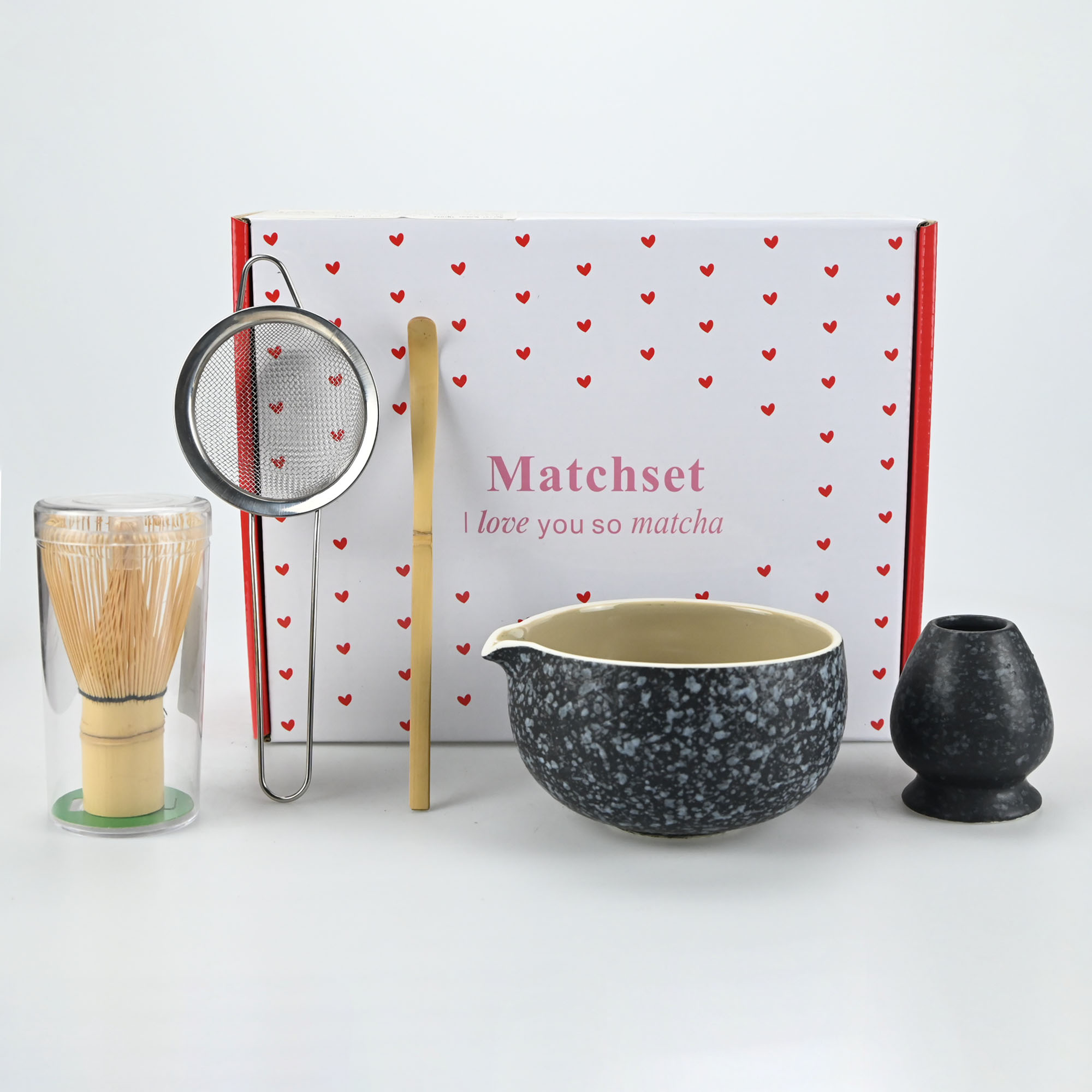 Matcha Whisk Set - 2/4/5-teiliges Matcha-Schneebesen-Set – Matcha-Schüssel und Bambus-Matcha-Schneebesen,