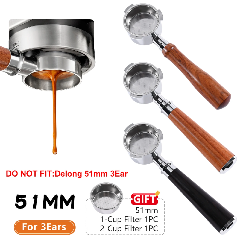 Coffee And Tea Filter - Kaffee-Siebträger ohne Boden, 51 mm, für