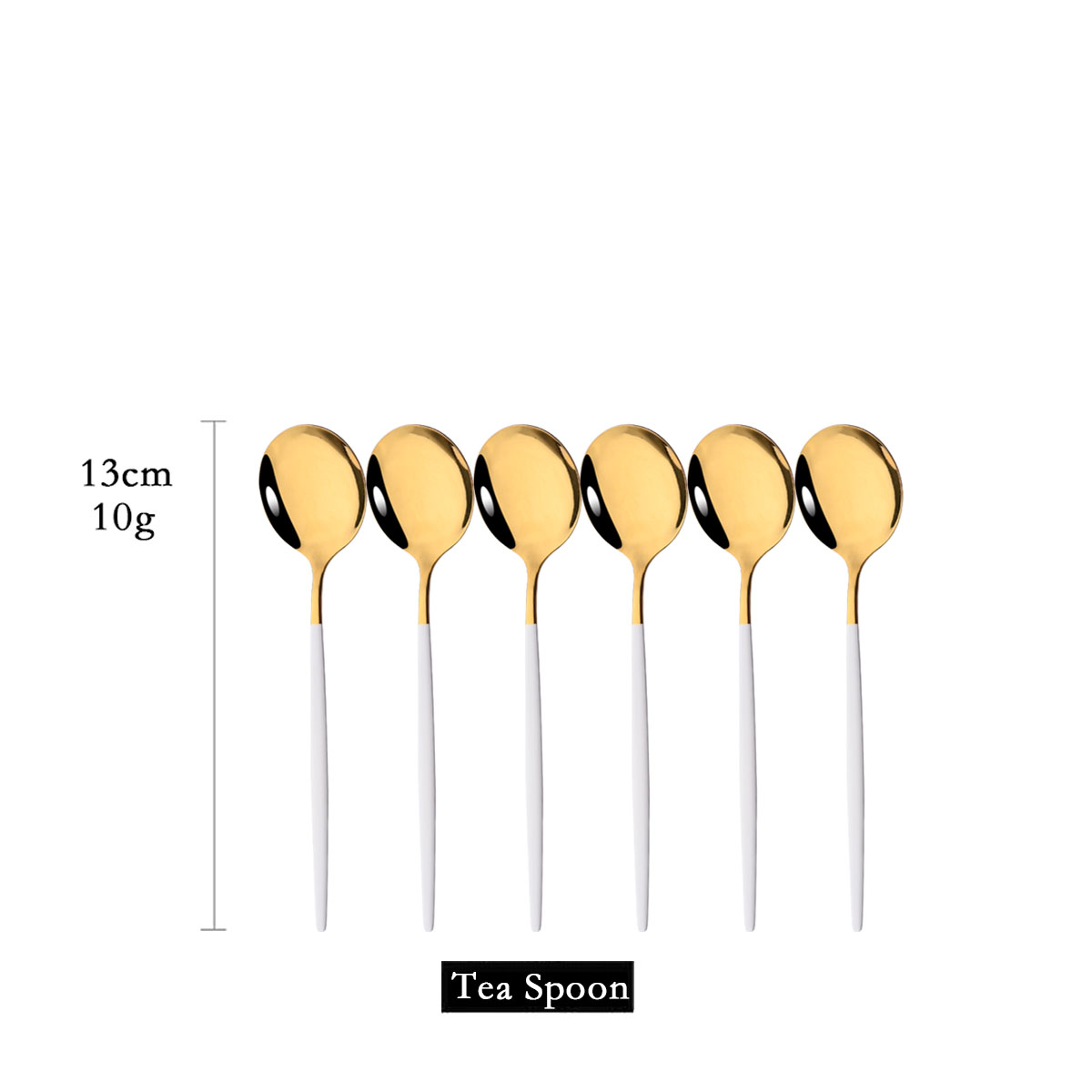 Coffee Tea And Sugar Canister Set - 6Pcs Spiegel Weiß Gold Tee Löffel