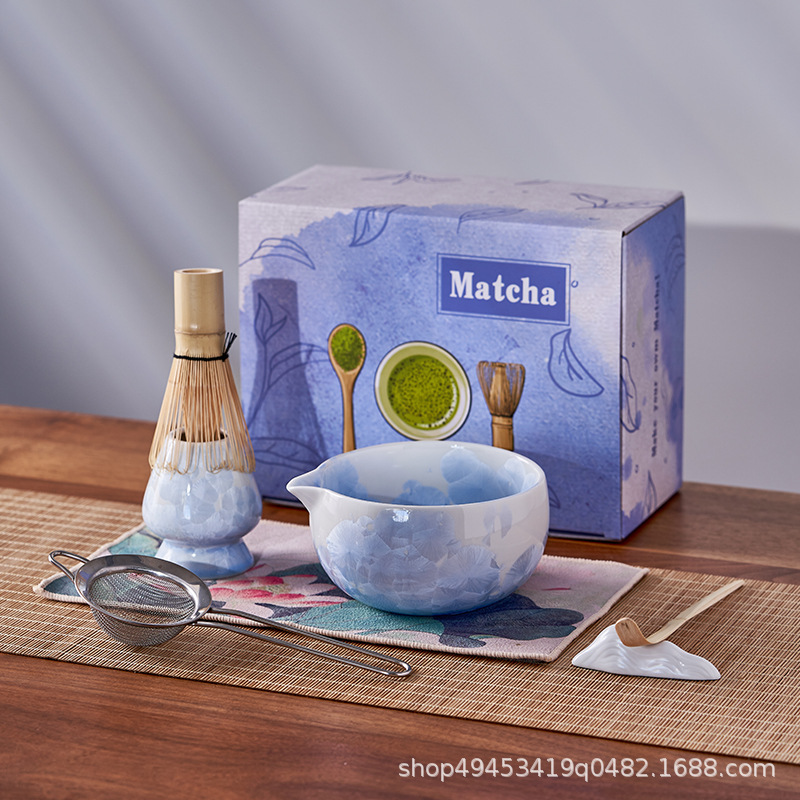 Matcha Whisk Set - 7-teiliges Neues Japanisches Matcha-Schneebesen-Set mit Keramikschale