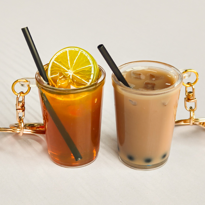 Coffee Tea Hong Kong - Cartoon Hong Kong Zitronentee Perlmilchtee Schlüsselanhänger