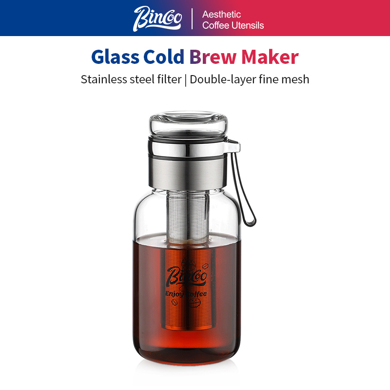 Coffee And Tea Filter - Bincoo Kaltbrüh-Kaffeemaschine Eiskaffee-Zubereiter mit Edelstahl-Langzeit-Tee-Infuser Luftdichter