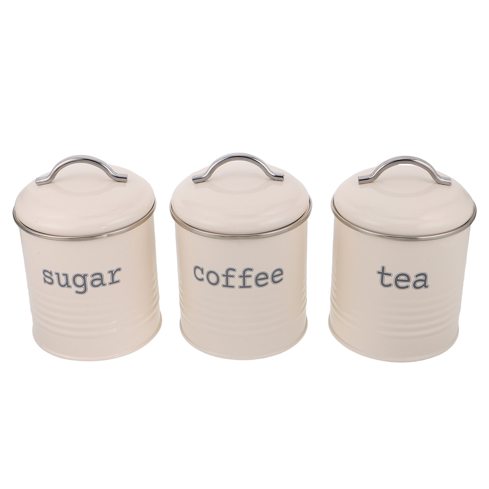 Coffee Tea And Sugar Canister Set - 3-teiliges Versiegeltes Kaffeebohnen-Behälterset Luftdichte Tee- und