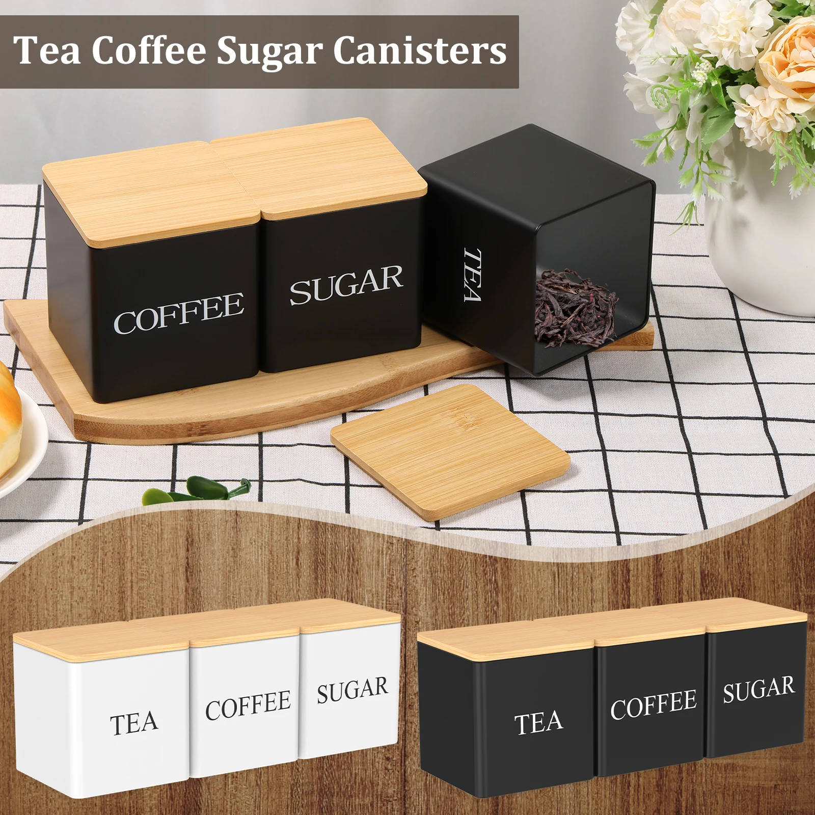 3-teiliges Set 500ml Tee-Zucke – Coffee Tea And Sugar Canister Set Bewertung und Preis