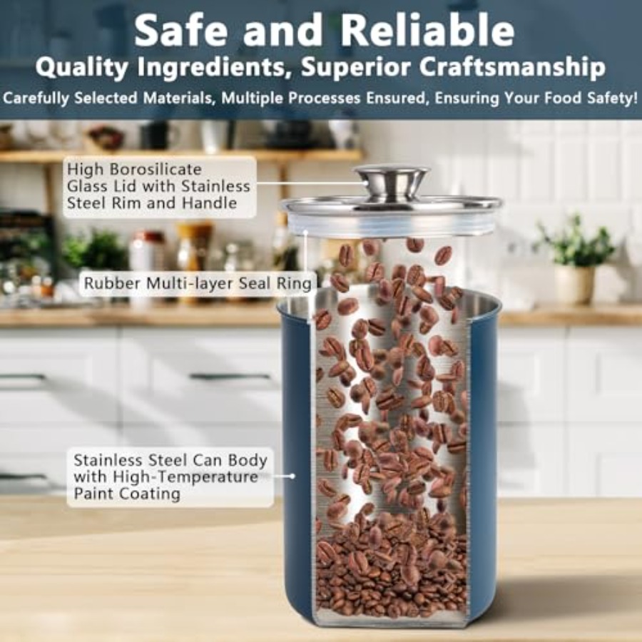 Edelstahl-Lebensmittelbehälter – Coffee Tea And Sugar Canister Set Bewertung und Preis
