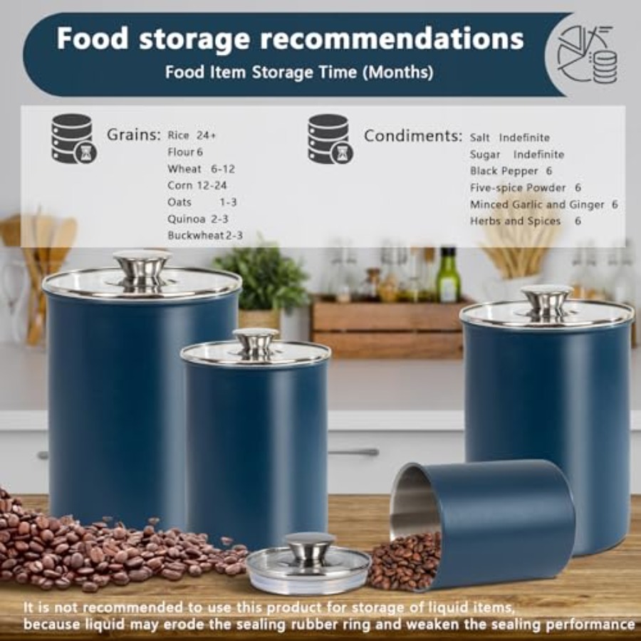 Edelstahl-Lebensmittelbehälter – Coffee Tea And Sugar Canister Set Bewertung und Preis