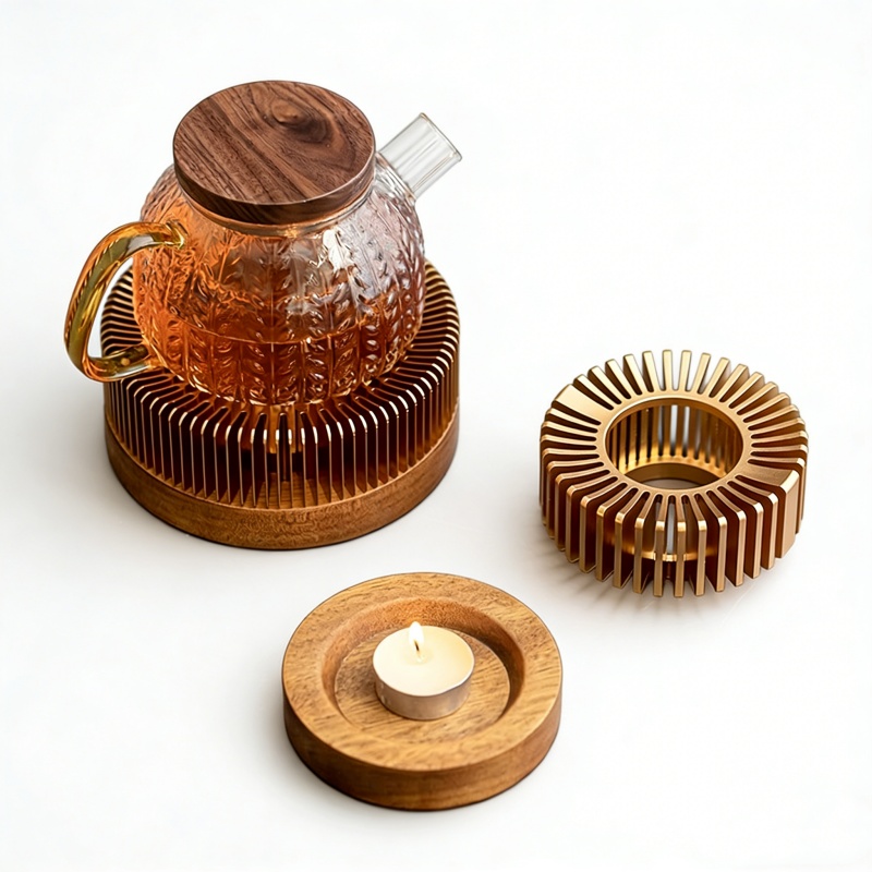 Goldener hohler Teekannenwärme – Coffee Tea Stand Bewertung und Preis