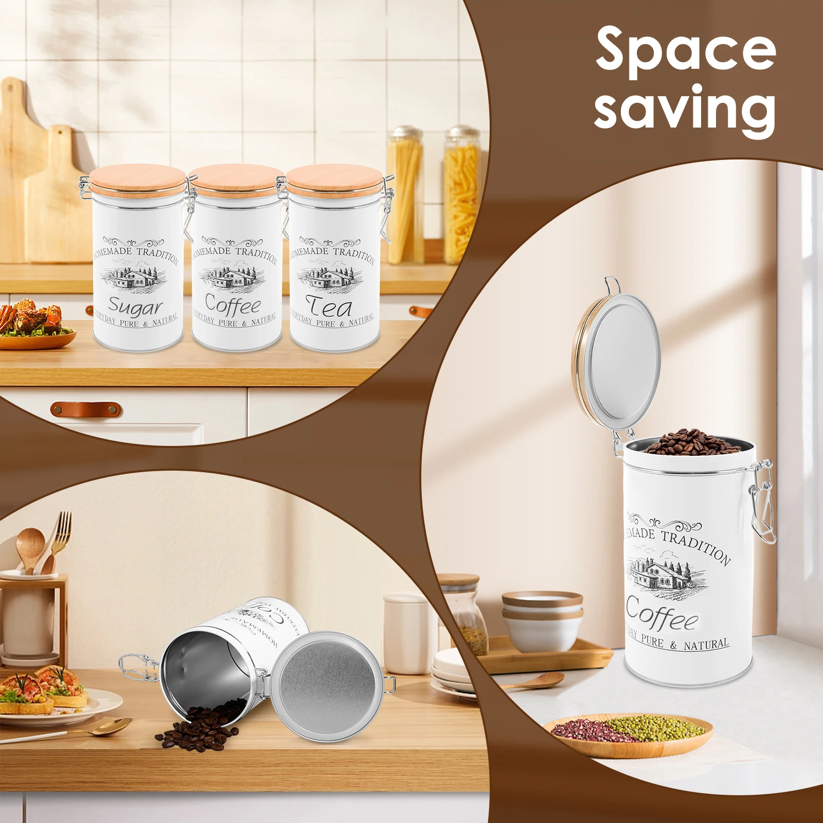 3-teiliges Set Tee-Kaffee-Zuck – Coffee Tea And Sugar Canister Set Bewertung und Preis